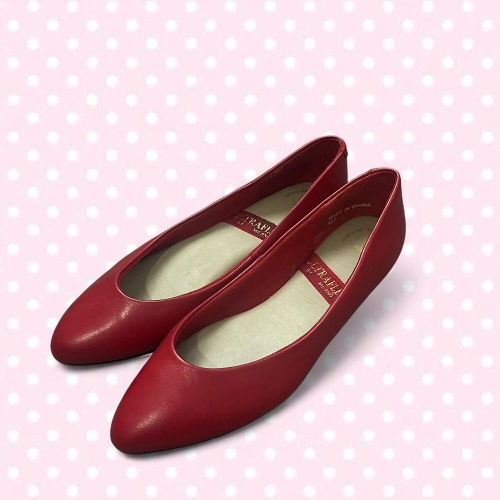 ULTRAFLEX by Milano Women's Red Leather Ballet Flats